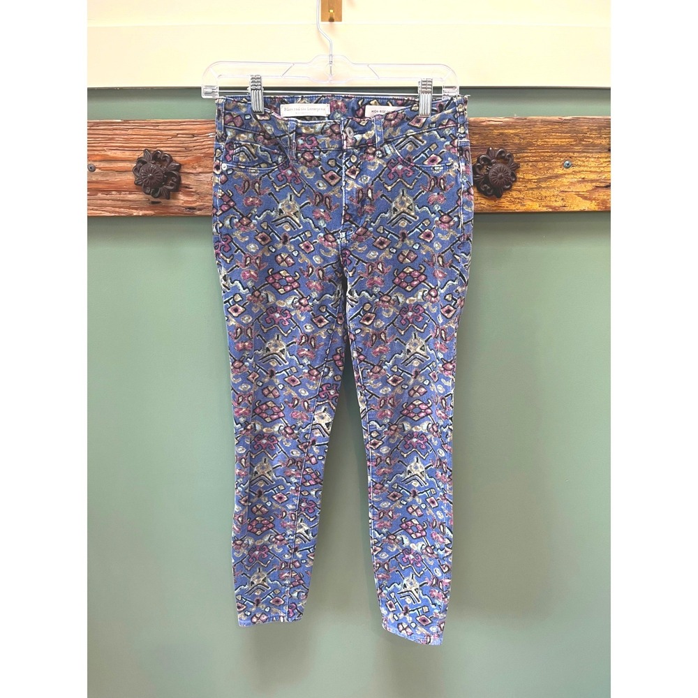 Pilcro Anthropologie High Rise Skinny Corduroy Tapestry Pants Artsy 27‎